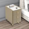 3 Drawers Solid Wood Narrow Nightstand,Champagne Color Rectangular Small Nightstand 59*40*30cm for Bedroom