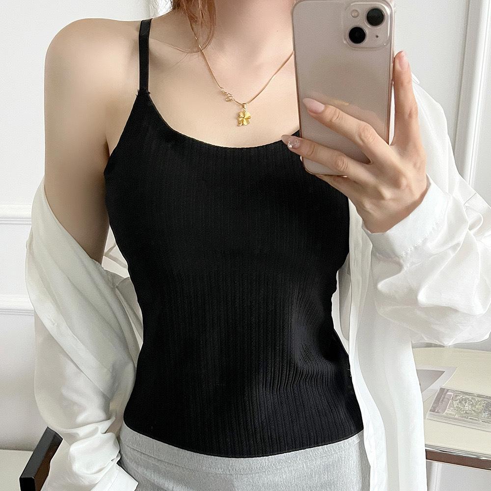 Výstřih do V tílko Pruhovaný úplet Halter Crop Tops Ženy Léto Camis Hrudní vložka Košilka Móda Ležérní Trubice Dámská Ustřižená vesta bez rukávů