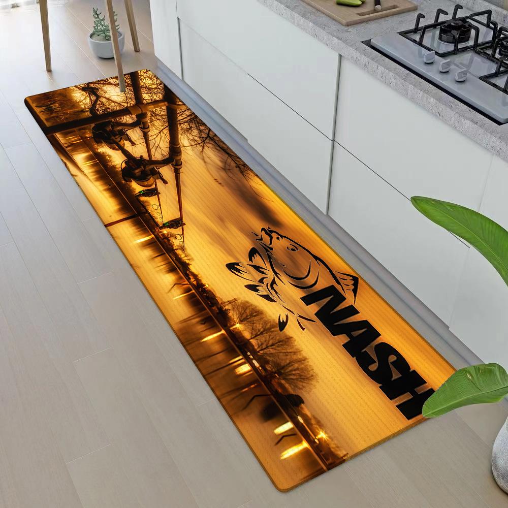 Nash Fishing Logo Entrance Front Door Doormat Non-slip Kitchen Rug Living Room Rugs Balcony Bathroom Foot Mat Floor Mats Carpet