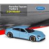 Welly 1/24 Porsche Taycan Turbo S Alloy Sports Car Model Diecasts Metal New Energy Car Vehicles Model Collection Childrens Gifts