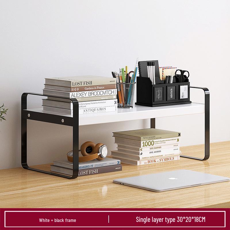 Wrought Iron Desktop Bookshelf for Bedroom, Living Room, or Office - Small, Simple Tabletop Organizer