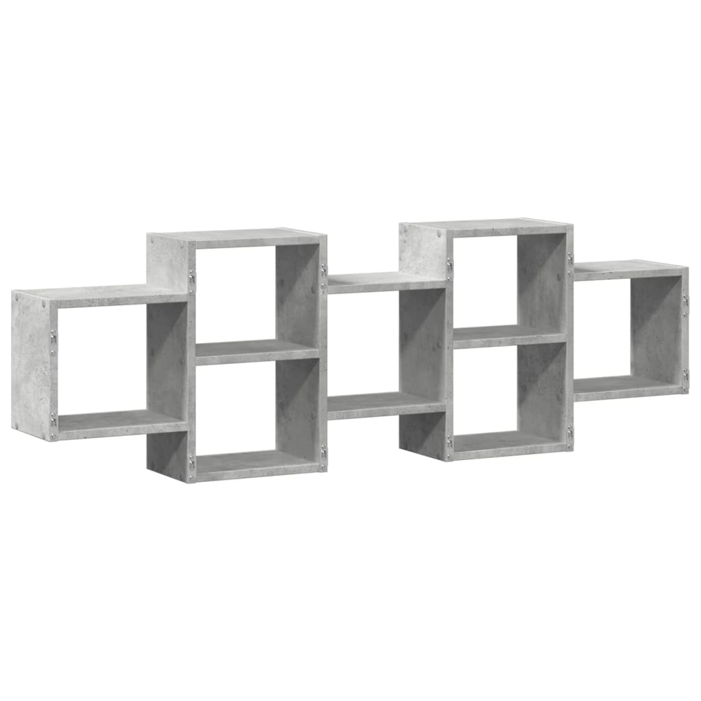 Wall Shelf Concrete Grey 129 x 18 x 42 cm Wood Based Material
