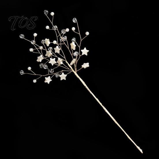 Elegant Mantlepiece Display Accents Faux Crystal Christmas Tree Picks with Bendable Wire, Acrylic Pearl Sprays Festive Bouquet Filler Strands