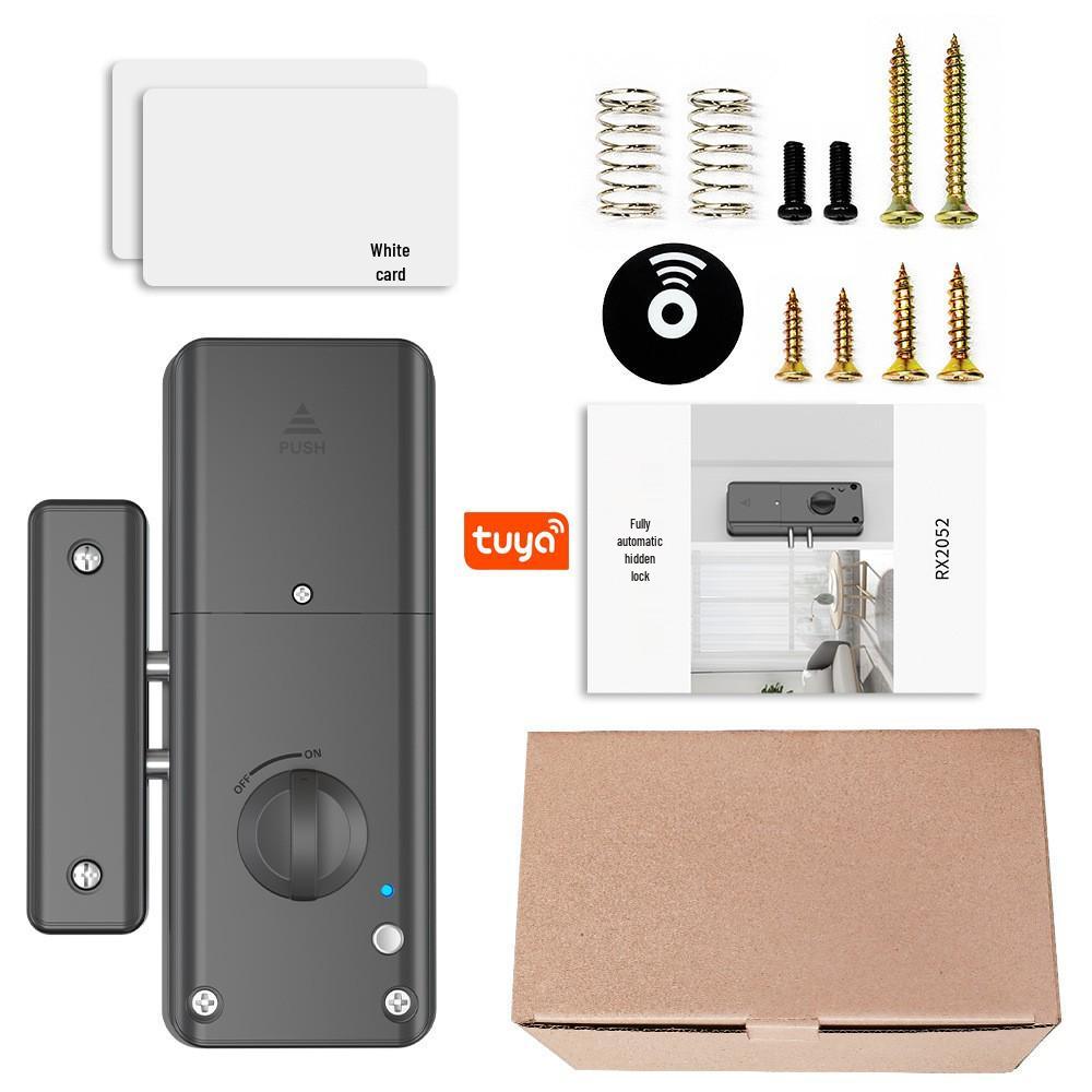 Invisible Smart Card Swipe Remote Control Door Lock - No Drilling Required for Indoor Wooden Doors