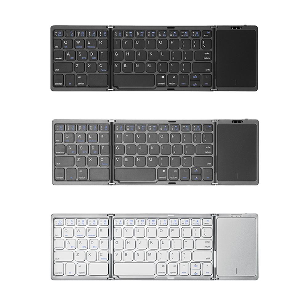 64-key Wireless BT Keyboard Rechargeable Foldable Keyboard