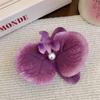 Sweet Phalaenopsis Flower Hairpin  Bohemia Creative Design Cloth Floral Pearl Hair Clip Female Headdress