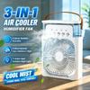 Three-in-one Fan Air Conditioner LED Light Portable Humidifier Air Conditioner Fan 3/100 Speed Outdoor Travel Spray Ice-cold Fan