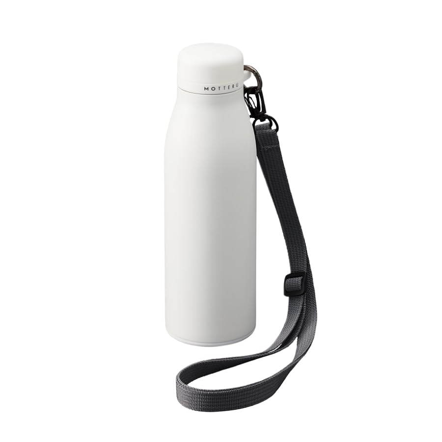 

MOTTERU Thermo Stainless Steel Shoulder Bottle, 500ml Easy to clean, easy to add ice, direct-drink, stylish, keeps drinks hot or cold, stainless