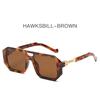 New European and American Fashion Sunscreen and UV Resistant Square Sunglasses UV400 Minimalist Double Bridge Pilot Spectacles