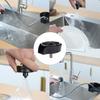 Automatic Rotating Cup Washer with Hose and Tee G1/2 Male Thread Pull Out Glass Rinser for Teahouse KTV Kitchen Sink Black ABS Basin US 9/16 Hose