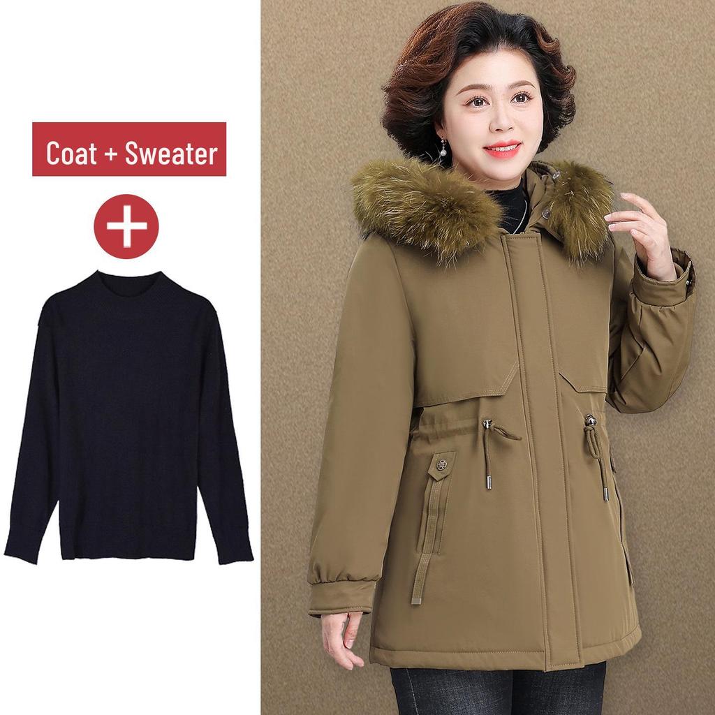 Winter Slimming Parka - Mid-Length Down Jacket for Middle-Aged & Elderly Women (2025 Style)
