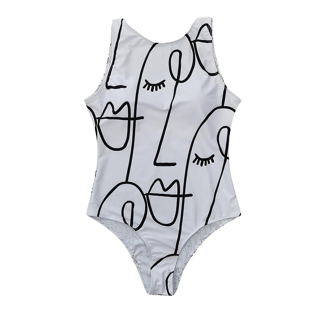 Fashion Women's Sexy Sleeveless Print Temperament Beachwear  Bikini Swimsuit