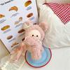 Plush Bunny Eared Sheep Shoulder Bag With Zipper Pocket For Daily Use