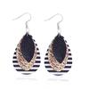 Earrings Leaf Earrings Gold Simple Double Layer Hollowed Out Leaf Earrings Vintage Double Layer Teardrop Straw Large Circle Women's Earrings
