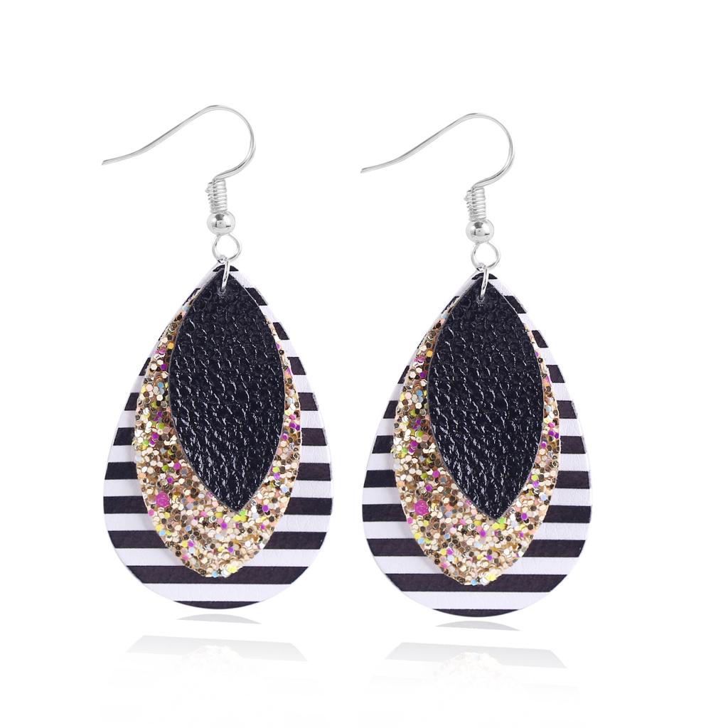 Earrings Leaf Earrings Gold Simple Double Layer Hollowed Out Leaf Earrings Vintage Double Layer Teardrop Straw Large Circle Women's Earrings