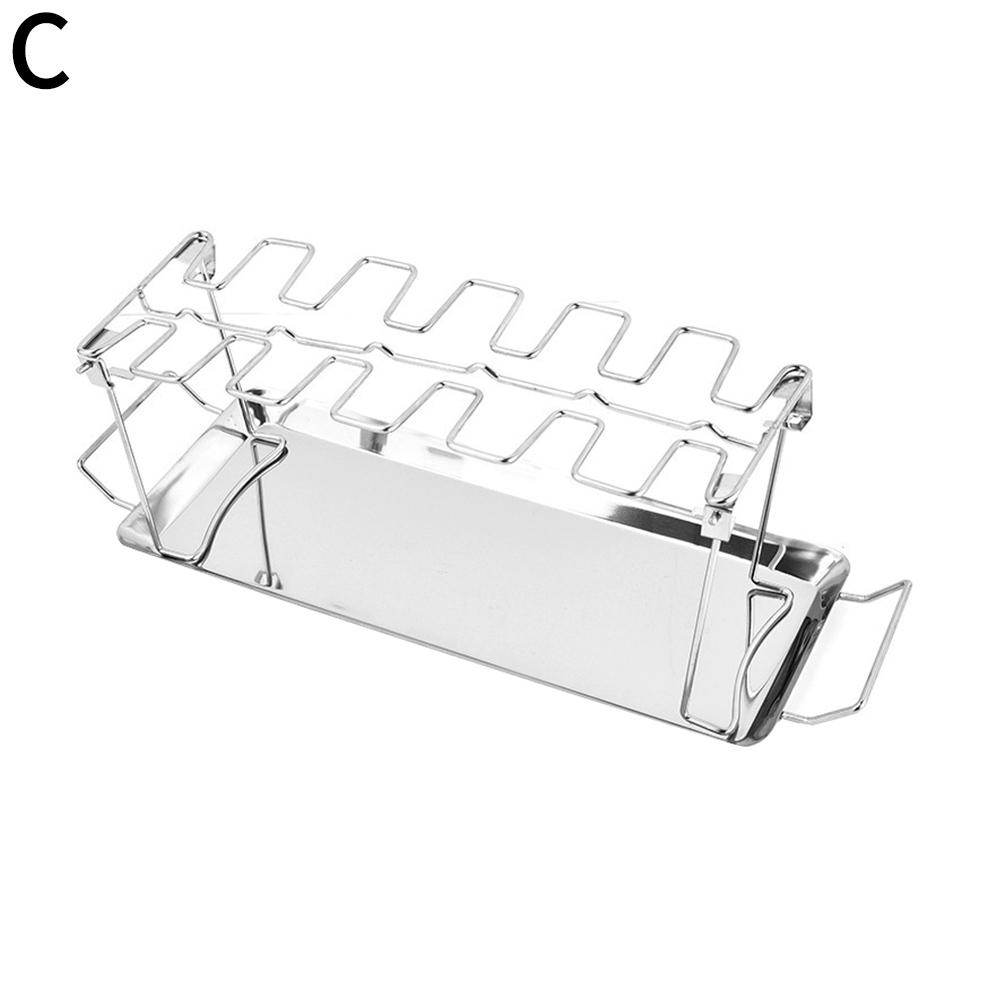 Chicken Leg Rack Non-Stick Grilling BBQ Barbecue Rib Stainless Steel Roast Rack Roast Chicken Wing Leg Rack