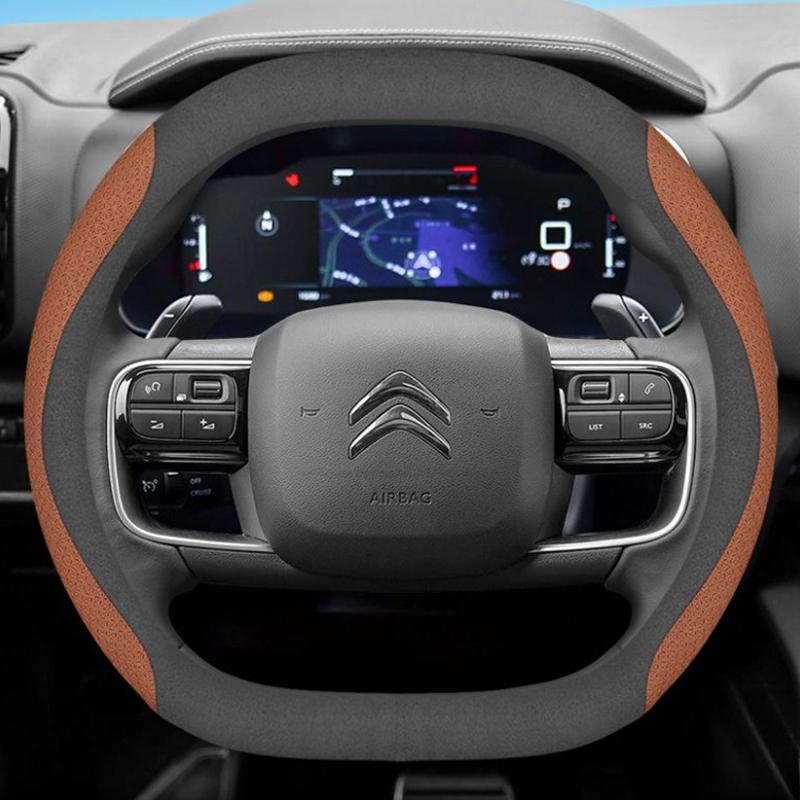 Kožený potah na volant pro Citroen C4X C5X C5 Aircross e-Berlingo C4 2021 2022 2023 2024 Auto doplňky interiéru