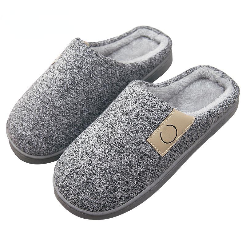 

Winter Warm Slippers Men Casual Shoes Home Antiskid Mute Bedroom Slippers Man Cotton Shoes Male Warm Plush Indoor Slippers