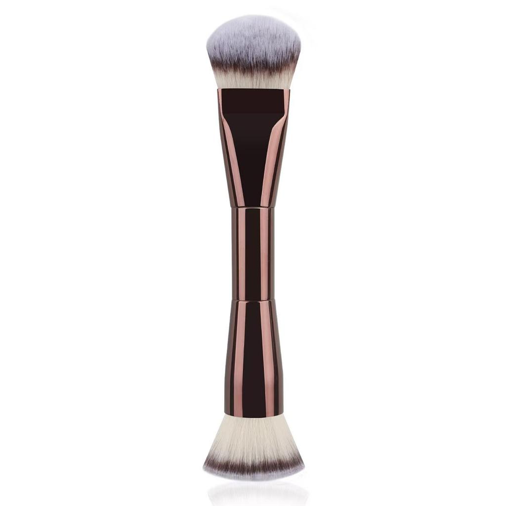 1Pc Dual-Ended Foundation & Blush Brush Soft Bristle, For All Skin Types Perfect For Flawless Application Of Liquid, Cream, And Powder Makeup Brush