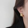 Wrinkled Texture Clip-On Earrings - Irregular, Exaggerated Design for Women