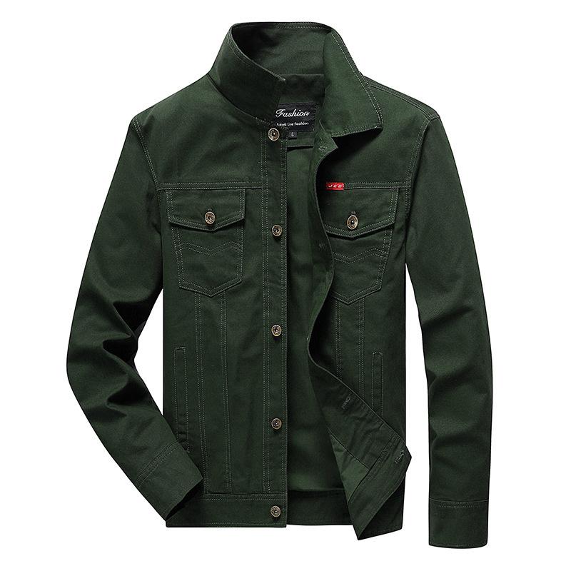 Spring and Autumn Men's Thin Jacket Lapel Tooling Men's Jacket