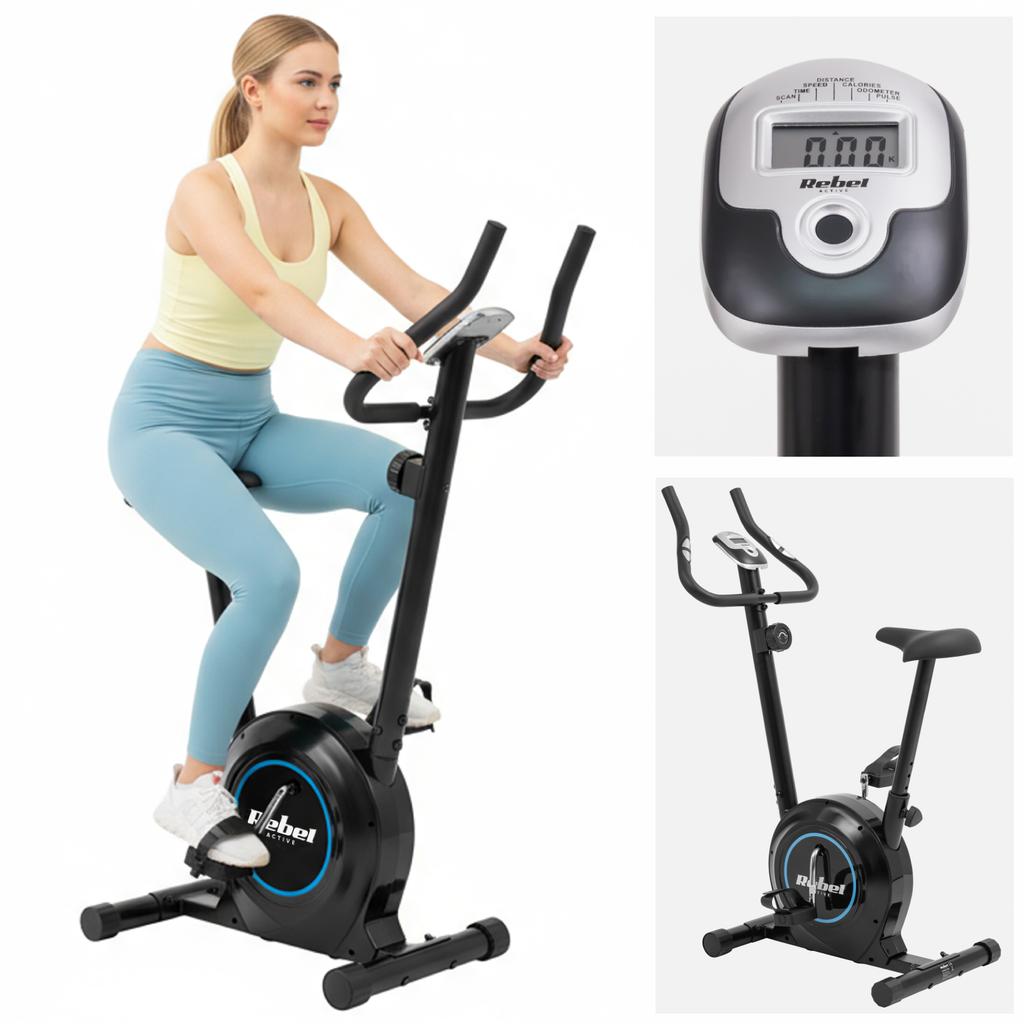 Rebel Magnetisches Heimtrainer-Fahrrad mit verstellbarem Herzfrequenzmonitor