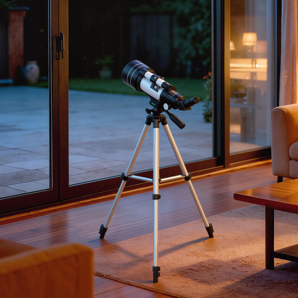Astronomical Telescope, 70 mm, 100X/50X/30X, 3 Eyepieces, 76 x 76 x 133 cm, White