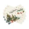 4pcs DOKRIY Christmas Table Placemats Suitable for Party - Winter Snowflake & Pine Cone Bells Watercolor, Elegant Rectangular Placemats for Holiday Di