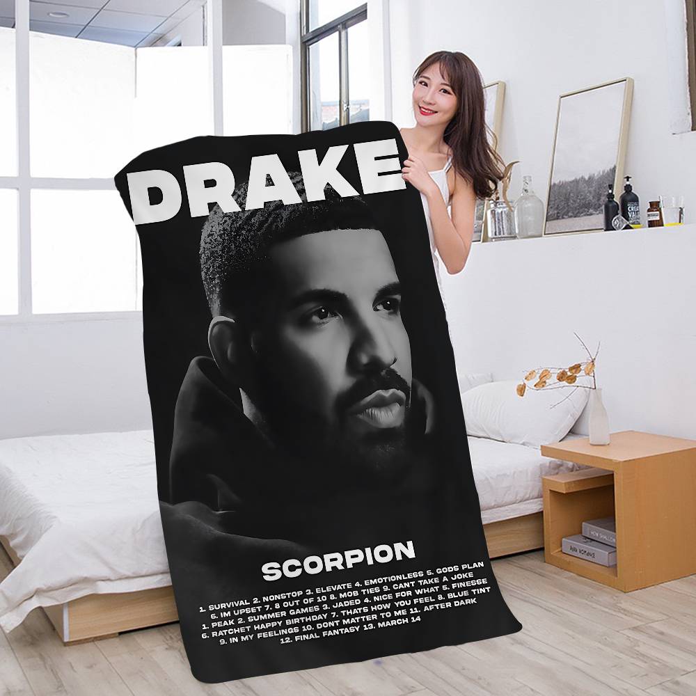 Coperta in Microfibra Bianca Nera Drake Asciugatura Rapida Asciugamani da Spiaggia Stampa Oversize Super Assorbente Coperta Asciugamano da Piscina