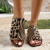 Fashion Summer Woman Slippers Leopard Print Gladiator Sandals Lightweight Beach Shoes for Woman Roman Style Flat Slippers Slides Women