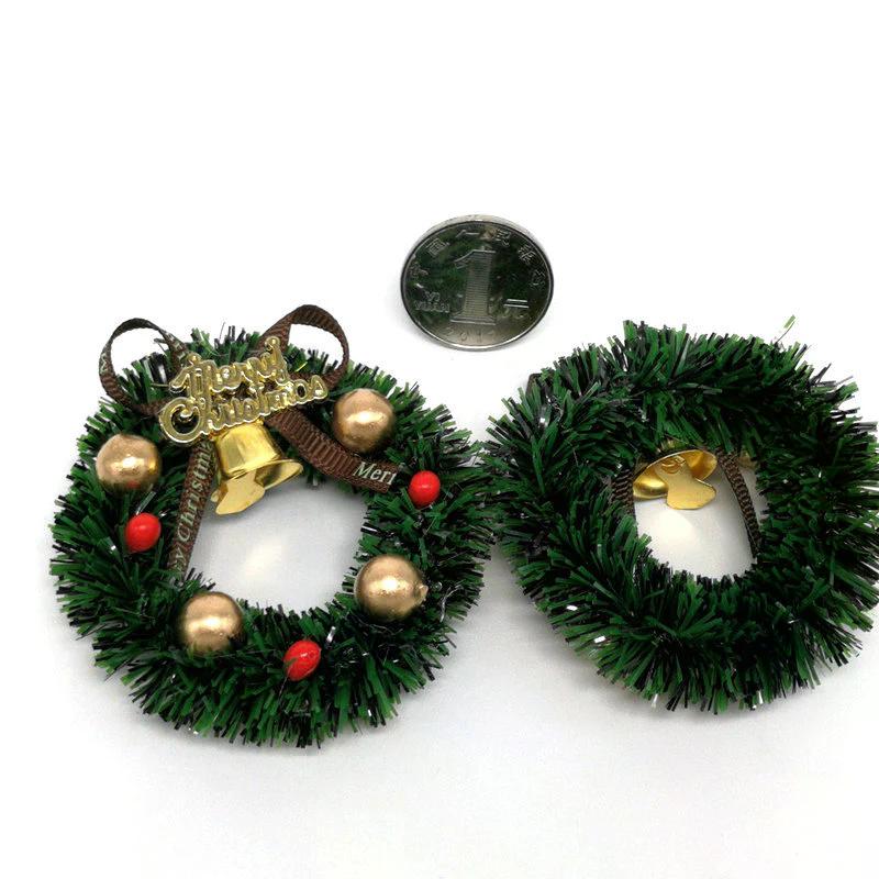 1Pc 6Cm Miniature Wreath Doll House Christmas Tree Wall Baking Decoration Dollhouse Access Children Toy Gift Kid Navidad