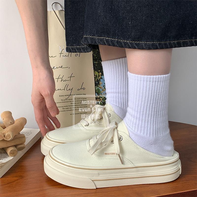Summer New Foot-stepping Two-wearing Canvas Shoes Women's Versatile Board Shoes 1717