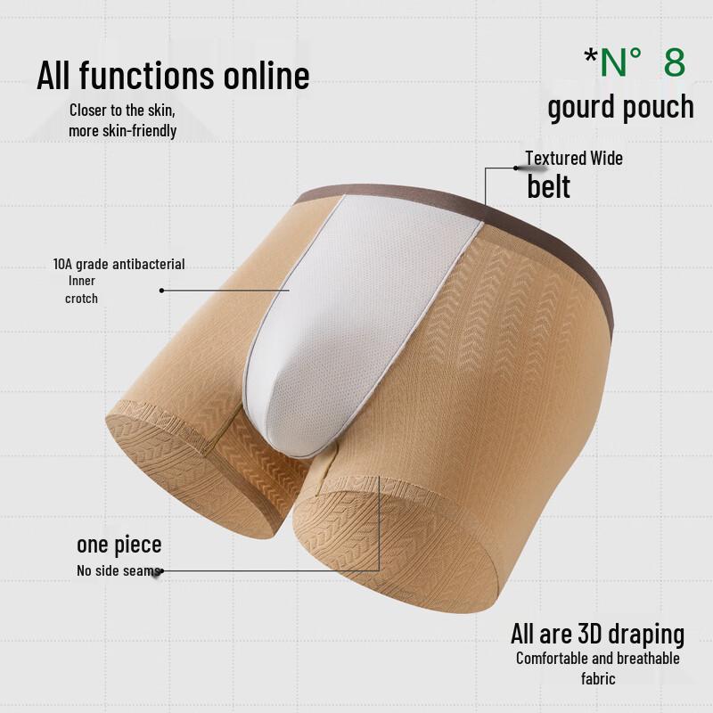 YOUKESHU Men's Mulberry Silk Blend Antibacterial Boxer Briefs