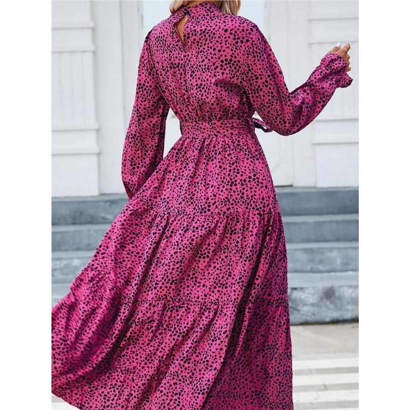 Abito da Donna Primavera e Autunno Collo Alto Manica Lunga Slim Moda