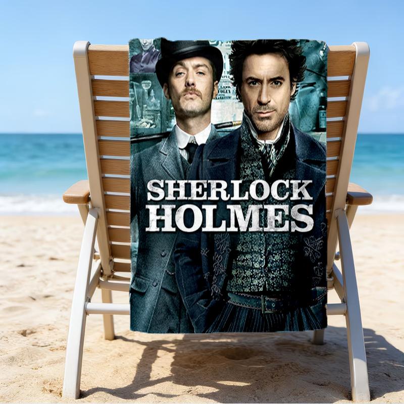 Ultra-Soft Beach Towel with Sherlock Holmes Theme,Ideal for Pool - Camping, Diving - Perfect Travel Essential, Vibrant Beach Towel.