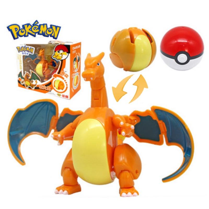 Pokemon Transforming Egg Figures Pikachu Charizard Bulbasaur Collectible Toys
