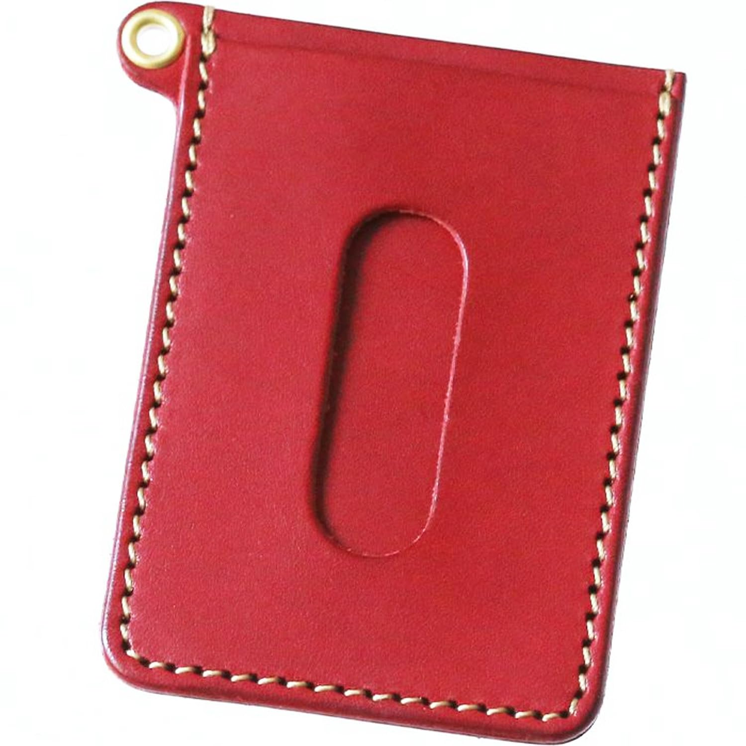 

Vertical pass case with eyelet Original Tochigi leather Made in Japan Genuine leather Red [PORCO ROSSO] [sokunou] червоний
