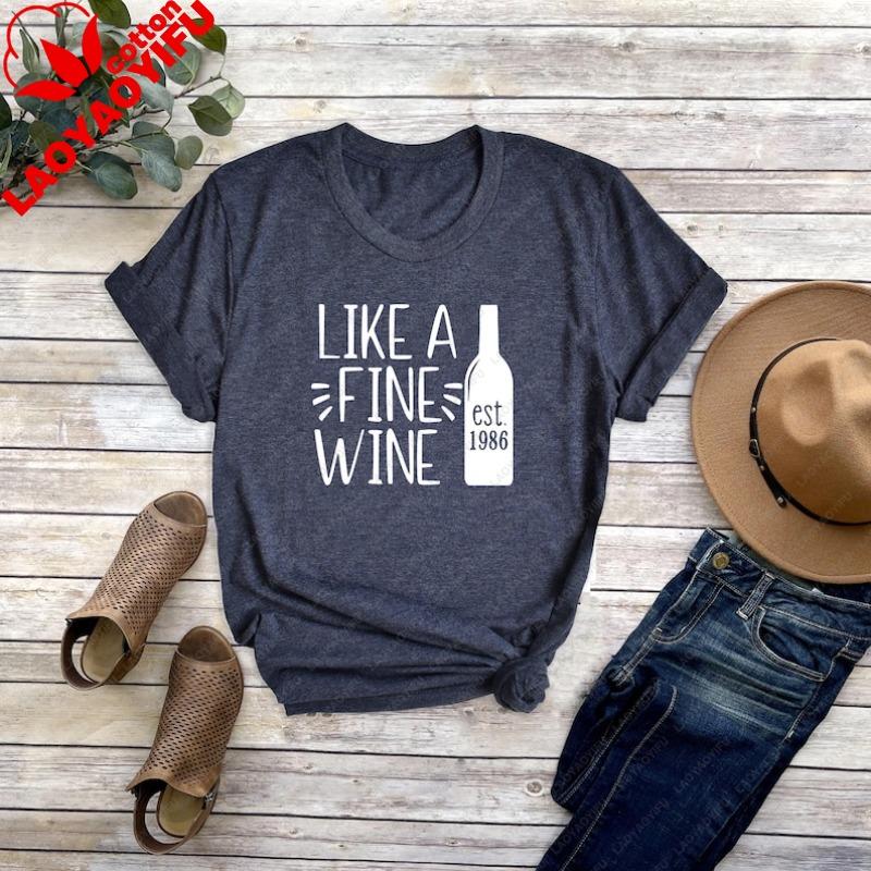 Th Birthday TShirt Like A Fine Wine  Graphic Tee Graphic T Shirts Women Clothes Shirts for Women Vintage Clothes Tops