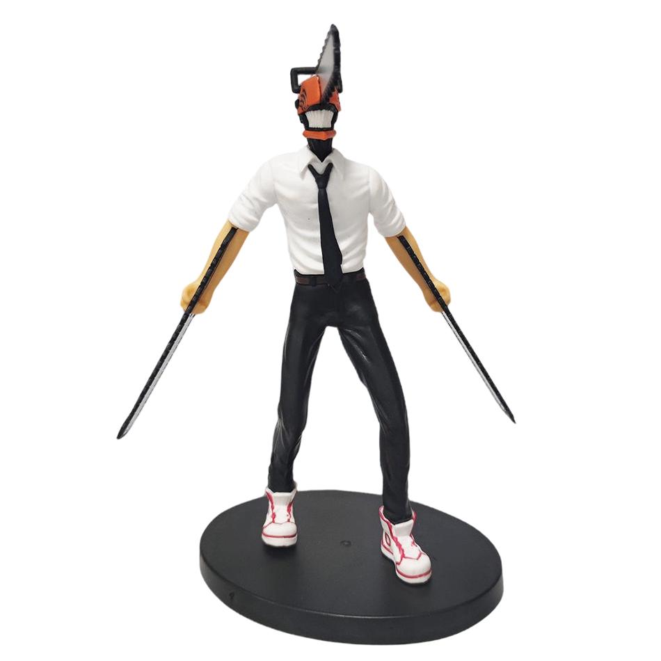 Anime Chainsaw Man Figure 2Pcs Set Denji Action Figural 14-17Cm Car Decoration Doll Pvc Model Collection Toys Children Gifts