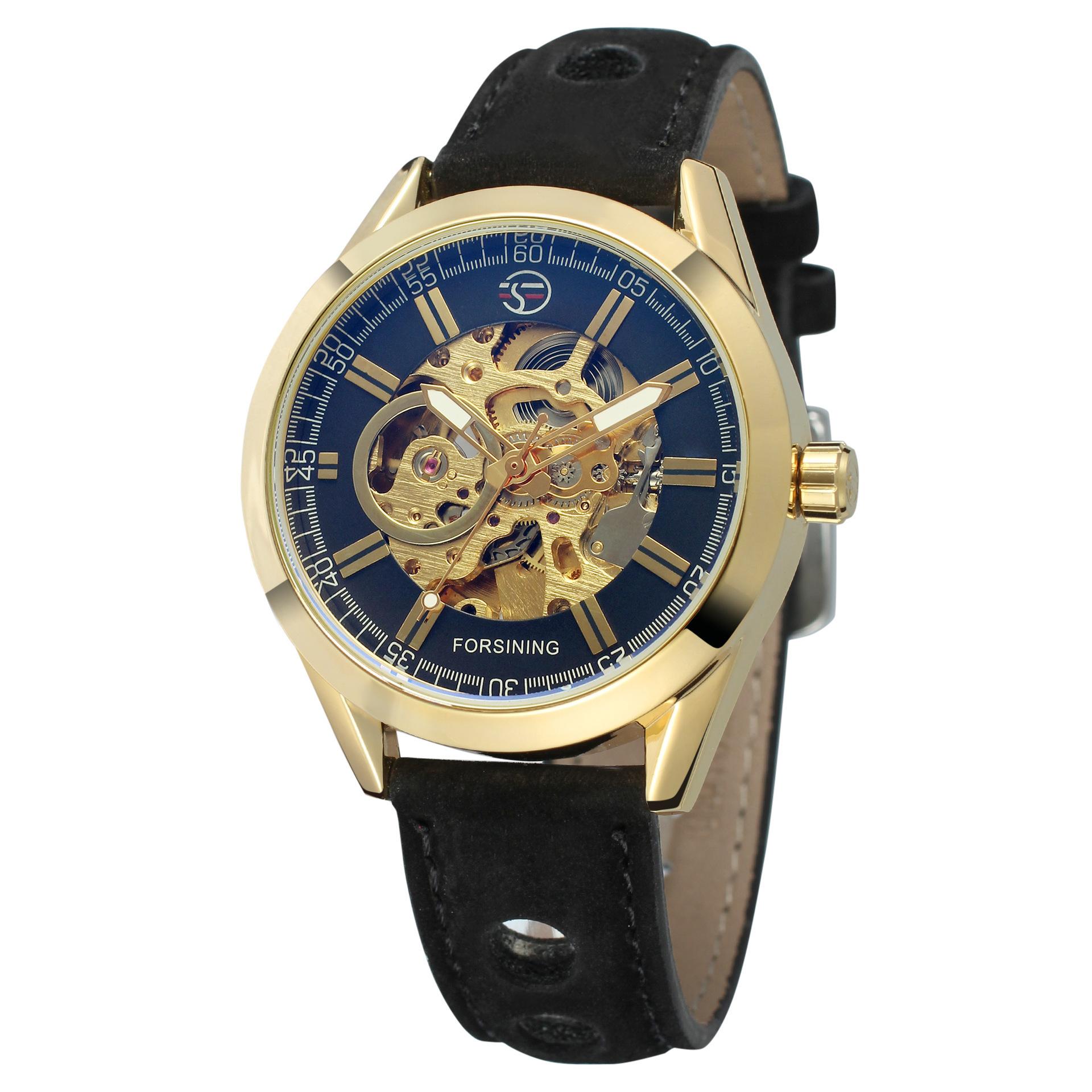 Forsining Wind Men S Fashion Casual Hollow Mechanical Movement Watch Automatic Mechanical Watch