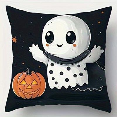 Cute Halloween Ghost And Pumpkin Pillowcases For Spooky Decor! Sofa Cushion Cover Holiday Party Decoration Gift