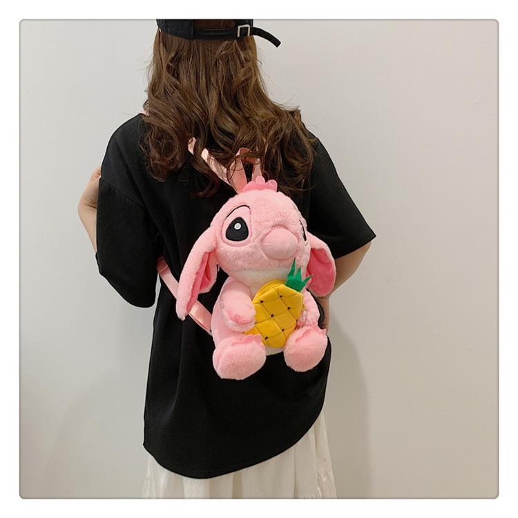 Stitch Plush Shoulder Bag Made Of Soft Material With Inner Pocket For Casual Use