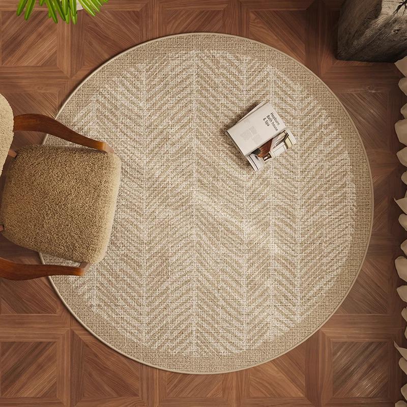 Round Flannel Modern Rug for Living Room, Study, or Bedroom - Perfect for Sofa, Coffee Table, Chair Pad, or Bedside Mat