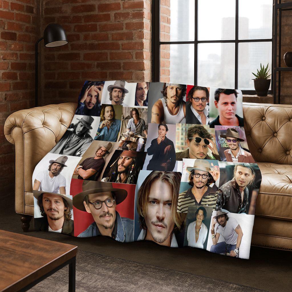 26 Stili Johnny Depp Arte Coperta di Flanella, Calda e Accogliente Morbida Coperta da Divano per Casa Camera da Letto Letto Divano Picnic Ufficio Copertura Regalo bambino