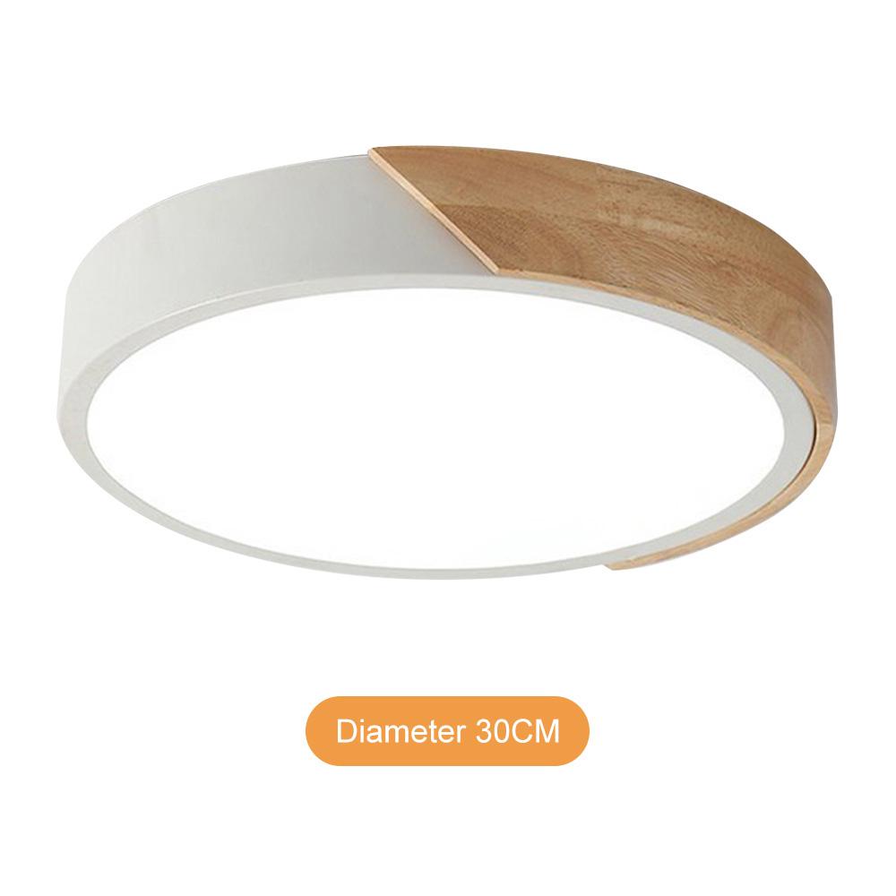 Round Led Ceiling Lamp White Light Home Lighting Wooden Ceiling Lights for Living Room Bedroom Kitchen Corridor Home Decor