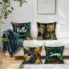 4Pcs Summer Green Plants Cushion Covers Single-sided Printed 45CM Throw Pillow Case Cover Sofa Cushion Home Room Decor