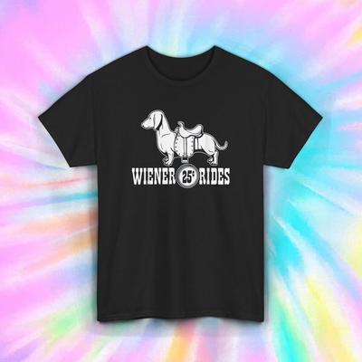 Wiener Rides Funny T-Shirt S-5XL Dog Lover Humor Graphic Tee Gift Idea