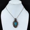 Copper Blue Turquoise Pendant Copper Wire Wrapped Pendant Gemstone Copper Jewelry Brand New Pendant Handmade Turquoise Jewelry Gift For Him