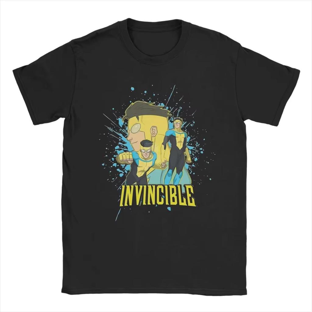 Invincible Print T-shirt Unisex Loose Comic Cotton Popular Summer Top Y2K Streetwear Women And Men T-shirt