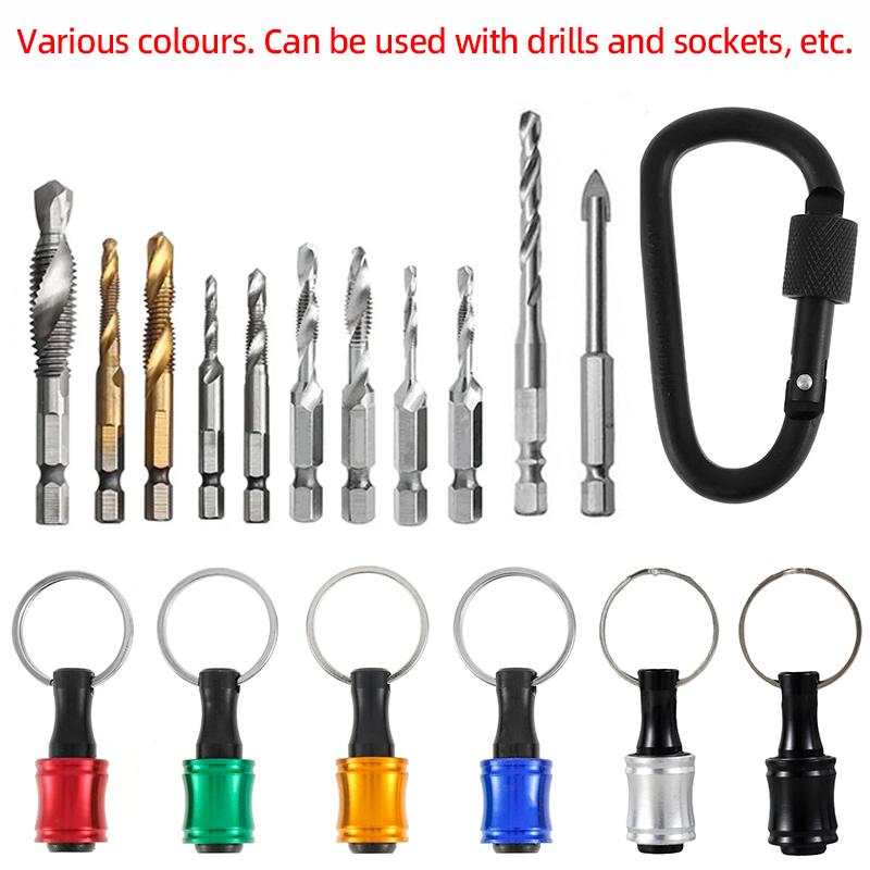 Schraubendreher-Bit-Halter 1/4 Zoll Sechskantschaft Verlängerungsstange Schnellwechsel Aluminiumlegierung Schlüsselanhänger Bohrer Schraubenadapter Handwerkzeug